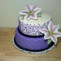 Bridal shower, lillies, purple