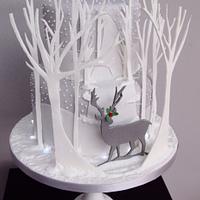 Reindeer in a winter wonderland
