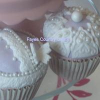 Lavender and lace cupcakes