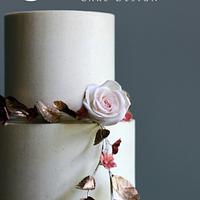 Buttercream Rosette and Garland Wedding Cake