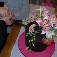 Floral 40th Cake 