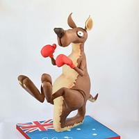 Kevin the Kangaroo Gravity defying cake