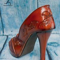 Horse Inspired Tooled Leather Stiletto in Sugarpaste