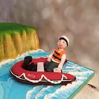 Dinghy boat 80th birthday cake