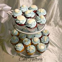 Icy Blue, Beach Wedding Cupcakes