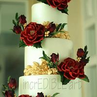 "Vibrant Rouge- Wedding cake