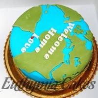 Welcome Home Globe Cake