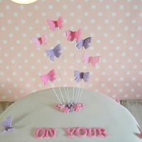 Flowers and butterflies Christening cake