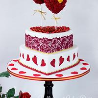Valentine wedding cake