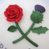 Rose & Thistle Diamond Anniversary Cake