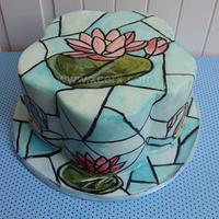 Hand painted stained glass effect cakes