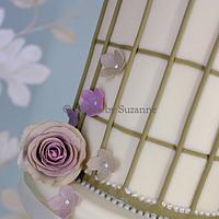 Vintage Birdcage and Lace with Roses
