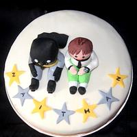 Batman baby and Ben 10 baby cake