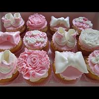Baby Booties, Bows & Buttons Baby Shower Cupcakes