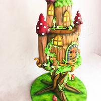 THE MAGICAL WORLD OF FAIRY HOUSES Birthday cake 
