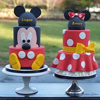 Mickey and Minnie Cakes
