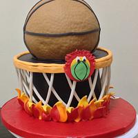 Miami Heat Basketball Birthday Cake