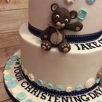Teddies and Buttons Christening Cake
