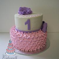 Girly 1st Birthday Cake