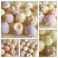 Ivory/Lilac Vintage Cupcakes