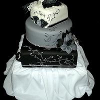 Wedding cake - black and white..
