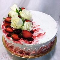 Flower Strawberry Cake