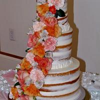 Naked Buttercream cake with fresh flowers