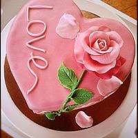 Cake heart with love