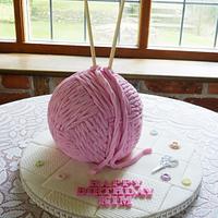 Ball of Knitting Wool Yarn Cake
