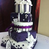 Parcels wedding cake