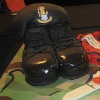 army boots and beret