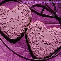 Purple on Purple Heart cookies