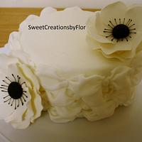 Billowing cake with Anemone flowers