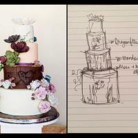 Woodland theme wedding cake 