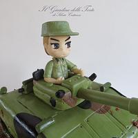 A tank cake for Fedi