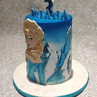 "Frozen" Watercolor style cake