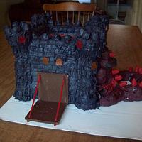 Castle cake with dragon