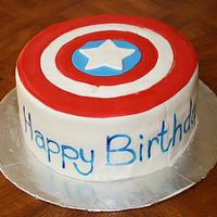 Captain America shield cake