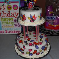 Glow party birthday cake