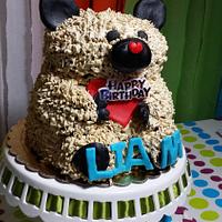 Teddy Bear, birthday cake, buttercream