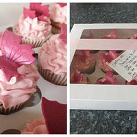 pink butterfly cupcakes