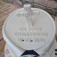 Mixed Gender Christening Cake