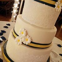 Simple Lace Wedding Cake