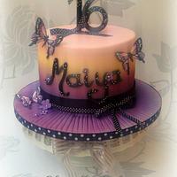 Sunset Butterfly Cake by Clairella Cakes