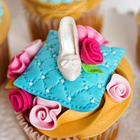 Cinderella's glass slipper cupcakes