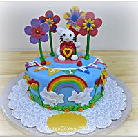 Rainbow Hello Kitty Cake