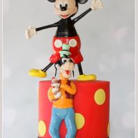 Mickey Mouse and Goofy....