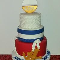 Nautical Themed 1St Birthday Cake