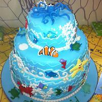 PLEASE READ THE STORY about this Under the Sea baby shower cake