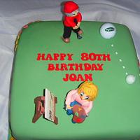 Artist  & Golfer 80th Birthday Cake